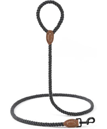 Mile High Life Braided Cotton Rope Leash with Leather Tailor Handle and Heavy Duty Metal Sturdy Clasp (Blue Green 4 FT) 48 Inch (Pack of 1) Blue Green - Buy Online on GoSupps.com