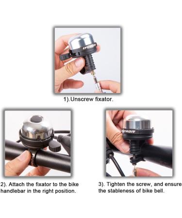 LYCAON Mini Aluminum Bicycle Bell - 2 Pack, Silver - Right Side Use | Bike Ring Horn Accessories for Scooter, Cruiser, Ebike, Tricycle, MTB, BMX, Electric Bike - Buy Online on GoSupps.com