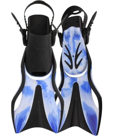 DIPUKI Kids Snorkeling Gear - Adjustable Swim Flippers L/XL (US 1-4 EU32-36) BLUE/WHITE - Buy Online on GoSupps.com