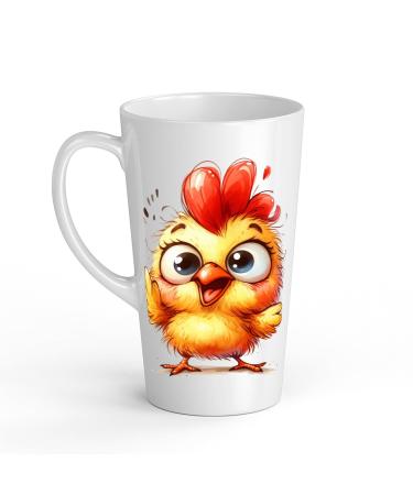 White Ceramic Kids Chicken Mug - Large 483 ml Perfect for Hot Chocolate or Milk Fun and Easy to Use