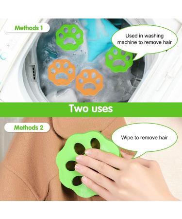 Pet Hair Remover for Laundry 4 Pack - Reusable Washing Machine Lint Remover and Fur Catcher in Green Orange - Buy Online on GoSupps.com