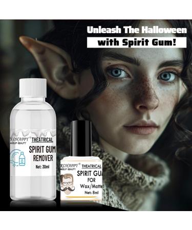 COKOHAPPY Spirit Gum Adhesive and Remover Kit Professional Liquid Adhesive and Remover 8ml Spirit Gum Glue + 30ml SFX Makeup Remover for Face Makeup Glue for Halloween Stage Cosplay - Buy Online on GoSupps.com