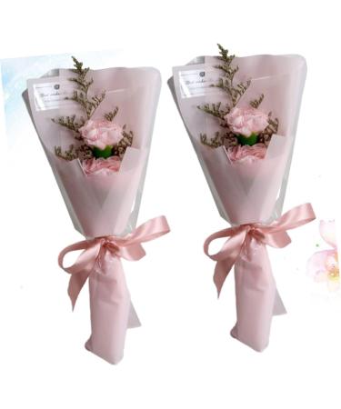 HOMSFOU 4 Pcs Rose Flower Flowers Bouquet Flower Soap Bouquet Gift Flower Bouquet Presents Artificial Bouquet Artificial Flower Bundles Bouquet of Flowers Artificial Carnation Roses - Buy Online on GoSupps.com