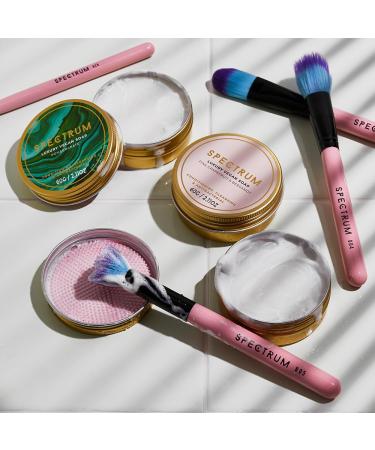 Spectrum Collections Pink Make Up Brush Cleaning Launderette Microfibre Brush Drying Towel for 32 Brushes and Make Up Brush Cleansing Soap with Silicone Cleaning Pad Pink Grapefruit and Bergamot - Buy Online on GoSupps.com