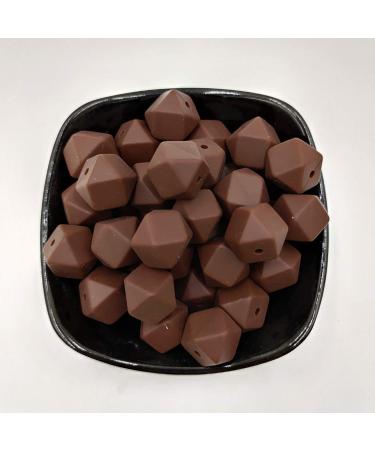 50pcs Coffee Color 14mm Silicone Hexagon Pearl Beads - DIY Jewelry Making Spacer Beads - Buy Online on GoSupps.com