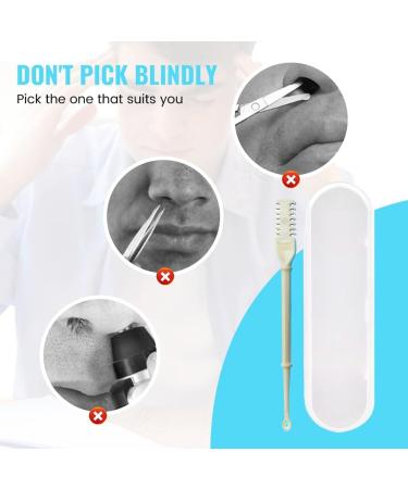 2-in-1 Nasal Hair Cutter - 2024 Double-Sided Nose Hair Trimmer & Ear Spoon | 360 Rotating Manual Shaver for Men & Women - Portable & Efficient (White - Buy Online on GoSupps.com