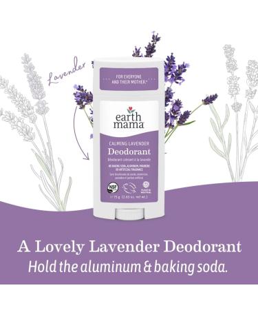 Earth Mama Calming Lavender Deodorant | Safe for Sensitive Skin Pregnancy and Breastfeeding Contains Organic Lavender Calendula and Coconut Oil No Baking Soda or Aluminum 2.65-Ounce NEW Calming Lavender 2.65 Fl Oz (Pack of 1) - Buy Online on GoSupps.com