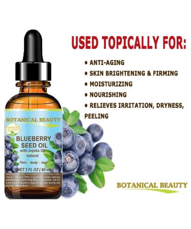 Buy Blueberry Seed Oil - Virgin Unrefined Cold-Pressed Carrier Oil for Face Body & Hair | 0.5 Fl. oz - Anti-Aging Moisturizer by Botanical Beauty - Buy Online on GoSupps.com