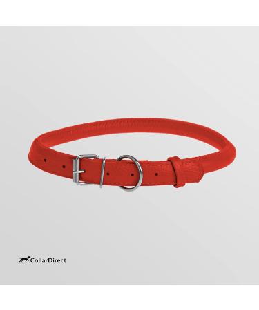 Collardirect Handmade Round Leather Dog Collar - Soft Padded Real Leather for Small & Big Dogs - Available in Black Pink Red Purple Blue (15-18 cm) - Buy Online on GoSupps.com