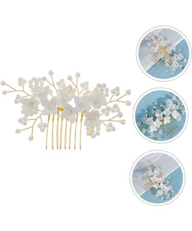 Angoily Bridal Comb Hair Accessories for Bride Wedding Bride Hair Comb Bridal Flower Hair Comb Hair Accessory for Women Floral Hair Comb Tiara Pearl Miss Beautiful Ceramic Flower - Buy Online on GoSupps.com
