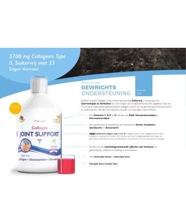 Swedish Nura Swedish Nutras Joint Support sugar free is a berry flavored liquid supplement specially formulated to relieve joint pain and support cartilage repair - Buy Online on GoSupps.com