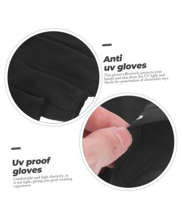 COOLHIYA 1 Pair UV Gloves summer sunblock gloves nail dryer UV glove summer beach gloves gel fingerless gloves for women UV protection fabric Miss sun protection handguard 19.5x8cm Black - Buy Online on GoSupps.com