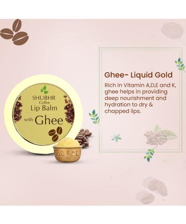 Shubhr Coffee Lip Balm with Ghee - 100% Ayurvedic Paraben & Sulphate Free 15g (10 Herbs) - Enhance Lip Brightness & Combat Dryness - Buy Online on GoSupps.com