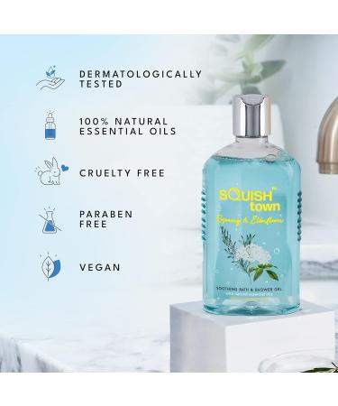 Rosemary & Elderflower Soothing Bath & Shower Gel | Luxury Vegan Aromatherapy | Natural Essential Oils | Paraben-Free | 250ml for Men & Women - Buy Online on GoSupps.com