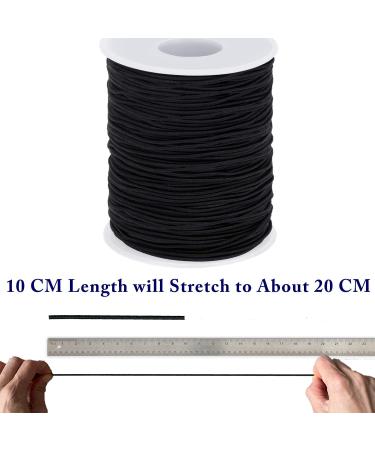 HEMYLU 1.5MM x 50M Black Elastic Cord with Nylon Sleeve - Heavy Duty Elastic String for Crafting & Sewing | 55 Yards - Buy Online on GoSupps.com