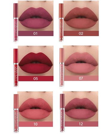 6-Piece Nude Matte Liquid Lipstick Set - Long Lasting, Non-Stick, Waterproof Lip Gloss Gift for Women (Set C) - Buy Online on GoSupps.com