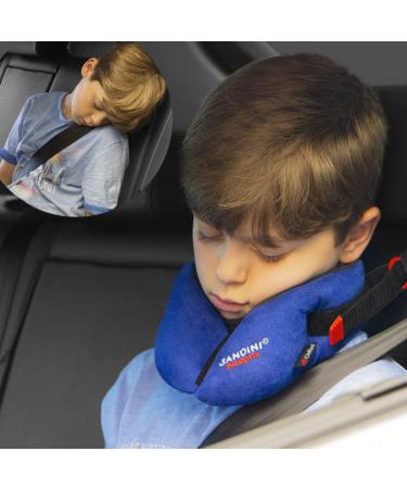SANDINI SleepFix Kids Outlast Child neck pillow/ Neck cushion with support function and temperature regulation Child seat accessory for car/ bike/ travel Prevents tilting of the head during sleep Blue