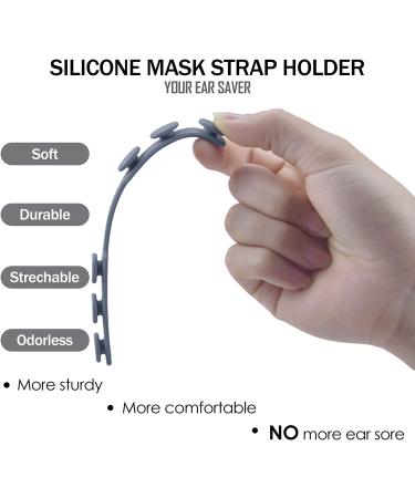 Silicone Mask Extender Strap Set | Ear Saver Sports Fan Buckle | Adjustable & Soft | Clear White, Light Gray, Sky Blue, Pink - Buy Online on GoSupps.com