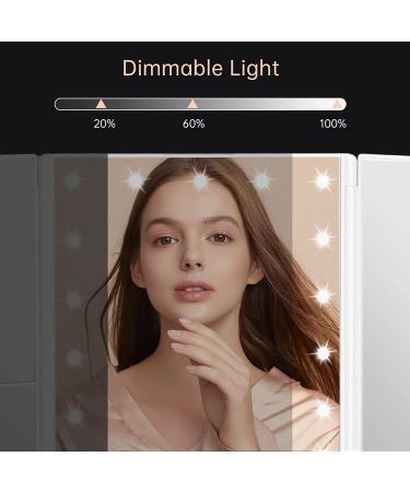 Trifold Makeup Vanity Mirror with Lights and Makeup Brush Set - White | [Your Brand Name] - Buy Online on GoSupps.com
