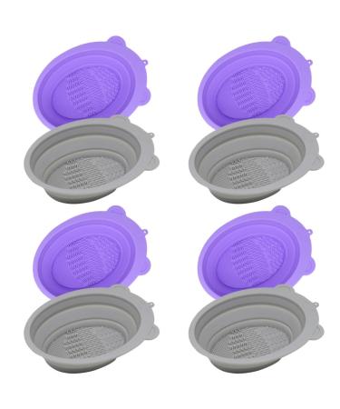 Housoutil 8 Pcs Makeup Brush Cleaning Pad Travel Makeup Brush Cleaner Mat Cosmetics Brush Mat Makeup Brush Cleaner Pad Brush Cleaning Bowl Brush Rinsing Bowl Tool Silica Gel Beauty Egg 14x11cmx4pcs Assorted Color 1x4pcs