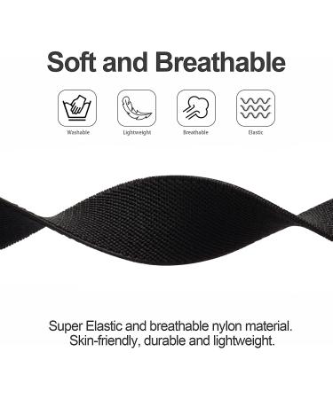 UHKZ 4 Pack Elastic Nylon Bands Compatible with Fitbit Versa 3/Versa 4/Fitbit Sense/Sense 2 Stretchy Fabric Sport Band for Fitbit Versa Smart Watch for Women Men Pure Black/Blue/Green/Grey For Versa 3/Versa 4/Fitbit Sense/Sense 2 Pure Black/Navy Blue/Gree - Buy Online on GoSupps.com