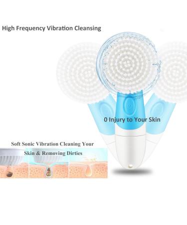 4 in 1 Facial Cleaning Brush - Deep Cleansing Tool for Blackheads & Acne Removal | Electro Skin Peeling Brush with 4 Brush Heads - Buy Online on GoSupps.com