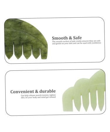 Natural Jade Gua Sha Comb Set - 4 Pcs Scalp Massager for Stress Relief | Smooth Jade Kamm for Head Face Hand & Leg Gifts - Buy Online on GoSupps.com