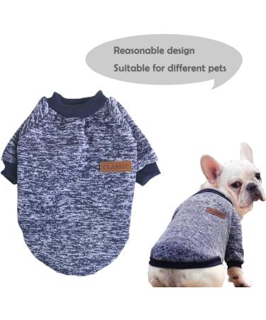 Warm Dark Blue Dog Sweater - Winter Pet Clothing for Small & Medium Dogs | Stylish & Cozy Gray Sweater for Cats & Dogs - Buy Online on GoSupps.com