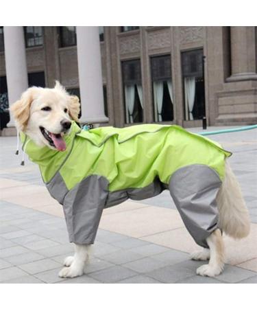 Shop Tfeng Waterproof Dog Raincoat with Removable Hoodie - Adjustable Outdoor Jacket for Dogs | 10 Sizes Available | Green (Back Length: 78cm) - Buy Online on GoSupps.com