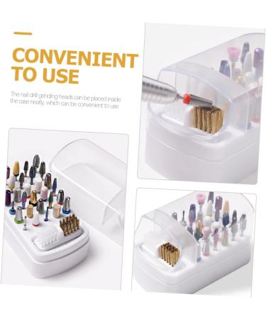 Healeved Grinding Head Cleaning Box Nail Bits Nail Grinding Head Holder Nail Salon Product Reusable Nail Drill Bit Nail Room Accessories Charm Holder Plastic Storage Rack Women's Ceramics - Buy Online on GoSupps.com