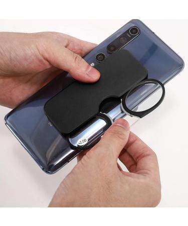 GERUI Rimless Reading Glasses for Men & Women - 2.0 & 3.0 Diopters Mini Nose Clip Monocle Reading Aid - Buy Online on GoSupps.com