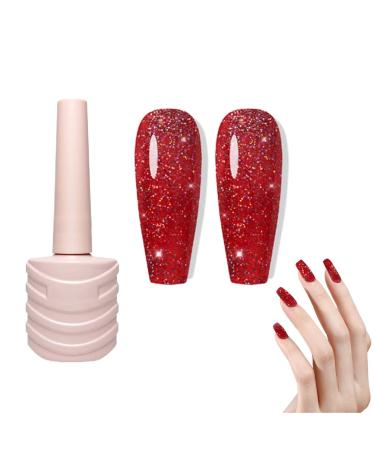 Sparkly Shiny Gel Nail Polish Rainbow Effect Sparkling Colors Glossy Soak Off Nail Gel Shining Design Polish Colors Sparkling Diamond Nail Polish Colorful Broken Drill Glue 06