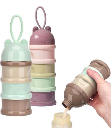 Stackable Baby Formula Dispenser with 4 Twist Lock Compartments - Light Purple - Buy Online on GoSupps.com