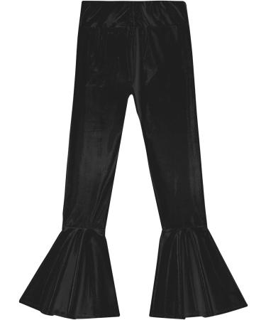 FEESHOW Girls Metallic Splice Dance Leggings Black - Size 8 | Active Yoga Compression Tights - Buy Online on GoSupps.com