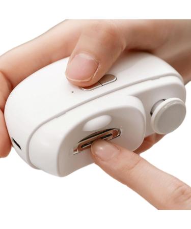 Nail clippers safety nail clippers 2 in 1 electric nail clippers LED light nail clippers automatic nail clippers rechargeable nail clippers professional nail care tools for baby elderly White - Buy Online on GoSupps.com