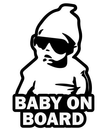 TOTOMO Baby on Board Sticker - Funny Cute Safety Caution Decal Sign with Carlos from The Hangover for Cars Windows and Bumpers ALI-001