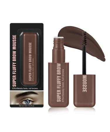 SONGVISON Volumizing brow gel mousse - Soft and airy pomade - Tinted brow color - All-day hold - Complete mascara gel - Resistant - Non-crumbly (04# Black Brown)