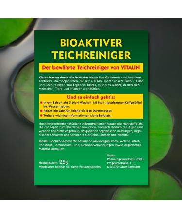 Vitalin Pond Cleaner 125g 5-Pack | Biological Algae Stop & Clear Water | Safe for Fish & Plants - International Shipping Available - Buy Online on GoSupps.com