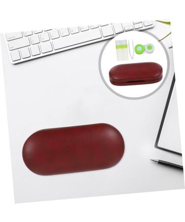 Homsfou Travel Bag Set - Portable Sunglasses & Contact Lens Case - Double Glasses Holder - Compact Red PU Design for Easy Travel - Buy Online on GoSupps.com