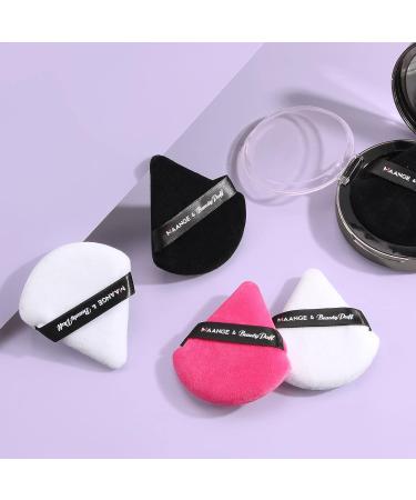 MAANGE 6 Pcs Triangle Makeup Puff Set for Loose Powder - Soft Face Body Foundation Puffs - Triangular Design for Contouring - 3 Black + 3 White - Buy Online on GoSupps.com