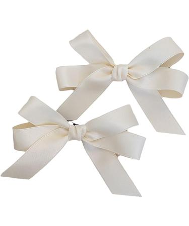 amangul Sweet Ballet Ribbon Hair Bows Hair Clip Lazy Hairpin Women Barrettes PonytailHolder for Lady Girl Hair Styling Tool(White) - Buy Online on GoSupps.com