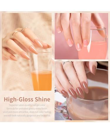 RARJSM Nude Sheer Jelly Pink Gel Nail Polish Set - 6 Transparent Colors for French Manicure - Soak Off UV/LED Gel - 7.5ml - Home & Salon Use - Buy Online on GoSupps.com