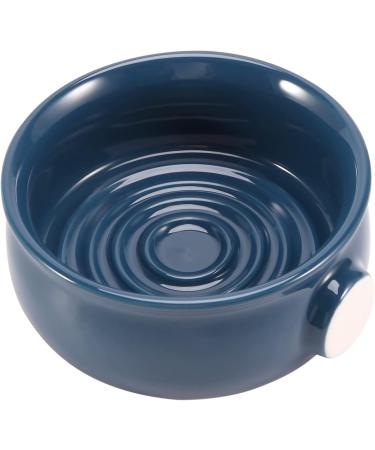 TAVIS Ceramic Men's Shaving Mug Bowl Cup Thread Bottom Wide Mouth for Shave Brush and Shaving Soap Dark Blue - Buy Online on GoSupps.com