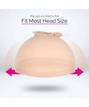 FANDAMEI 6 Pcs Natural Beige Stocking Wig Cap - Elastic Nude Caps for Wigs - Unisex Close End Stocking Cap for Women Men - Buy Online on GoSupps.com