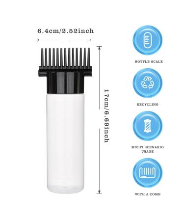 Hair Oil Applicator Bottle 180ml | Portable Root Comb with Clear Scale & 13 Outlets | Perfect for Hair Care & Styling - Black & Clear - Buy Online on GoSupps.com
