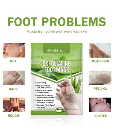Foot Peel Mask Peach (5 Packs) - Deep Moisturizing Exfoliating Socks for Dry Cracked Feet Repair - Dead Skin Remover with Aloe Vera for Soft Baby Feet - Buy Online on GoSupps.com