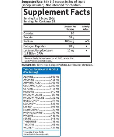 Garden of Life Grass Fed Collagen Peptides Unflavored - 19.75 oz (560 g) | Grass-Fed Protein & Nutritional Boost - Buy Online on GoSupps.com