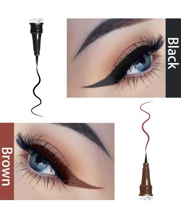 DekRion Black and Brown Waterproof Liquid Eyeliner Set - Long-lasting, Quick Drying Eye Liners for Women - Easy to Use Makeup Tool - Buy Online on GoSupps.com