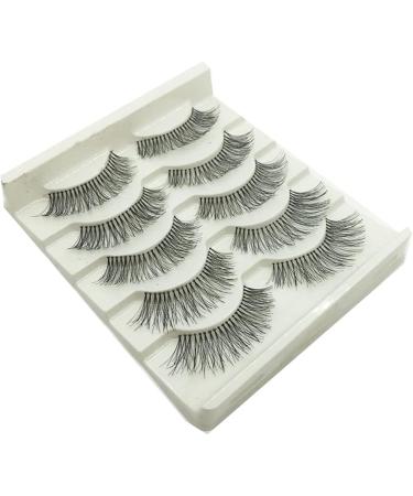 5 Pairs Handmade Natural Long Volume False Eyelashes Extensions Lashes as shown - Buy Online on GoSupps.com