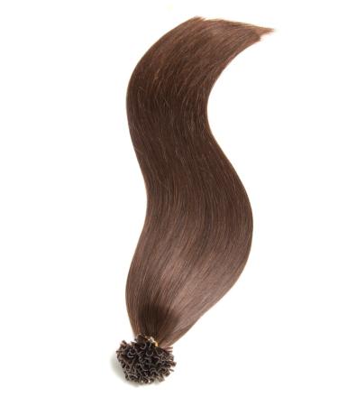 25 x 1.0g Indian Remy Hair Extensions U-Tip Keratin Bond 45 cm #02 Dark Brown - 100% Real Hair Strands - Buy Online on GoSupps.com